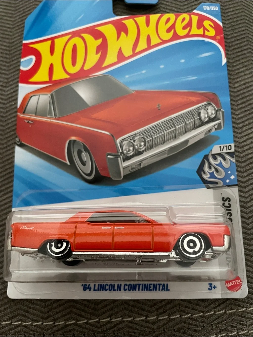 Hot Wheels Classic Red '65 Lincoln Continental Toy Car